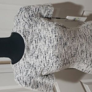 NWT 🎀 Calvin Klein White Tweed Short Sleeve Sheath Dress